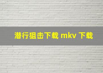 潜行狙击下载 mkv 下载